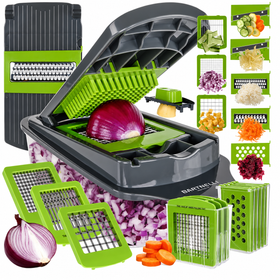 14-in-1 Multifunction Vegetable Chopper & Food Slicer | Mandoline Cutter with Storage Container